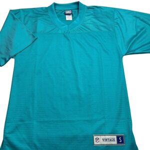 NFL‎ Pro Line Vintage Blank Jersey Mens Size Small Teal Mesh Short Sleeve